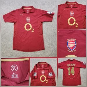VTG Arsenal Jersey Shirt Mens Medium Nike Total 90 EPL Football Thierry Henry 14